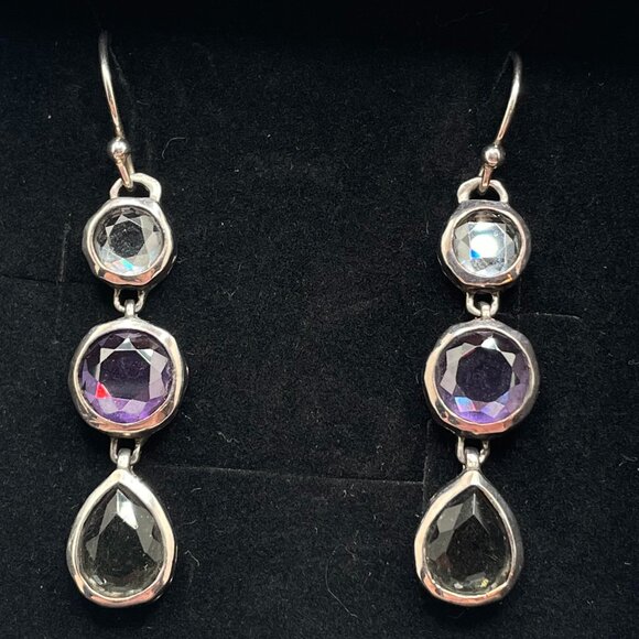 Silpada Plum Pretty CZ Earrings - Picture 1 of 4